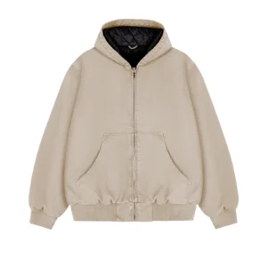 Washed Vintage Quilted Hooded Cotton Coat