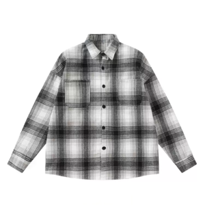 Japanese-style retro plaid long-sleeve shirt