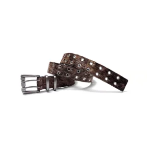 Men's Vintage Horsehair Double Row Buckle Belt
