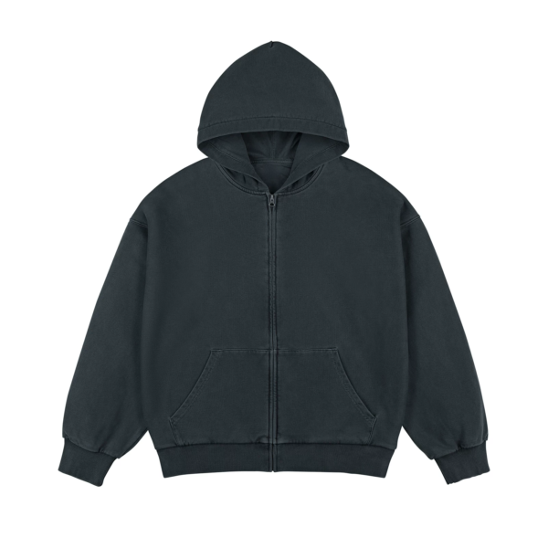 Men's Washed Zip Up Hooded Jacket