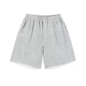 Basic Japanese-style relaxed-fit cuffed athletic shorts