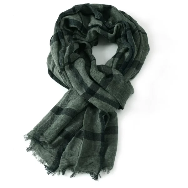 Men's Plaid Cotton Linen Scarf
