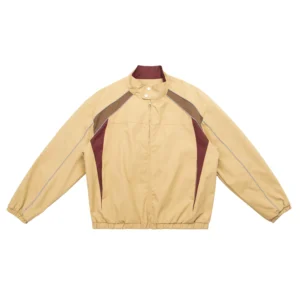 Men's Vintage Color Block Stand Collar Jacket