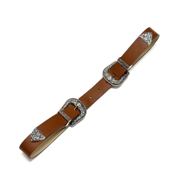 Men's Double Buckle Carved Belt