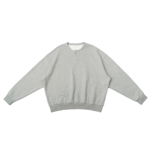 Henry-Neck Loose-Fit Raglan Sweatshirt