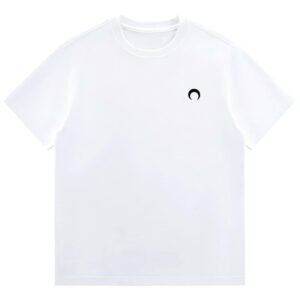 Crescent Moon Embroidered Minimalist T-Shirt