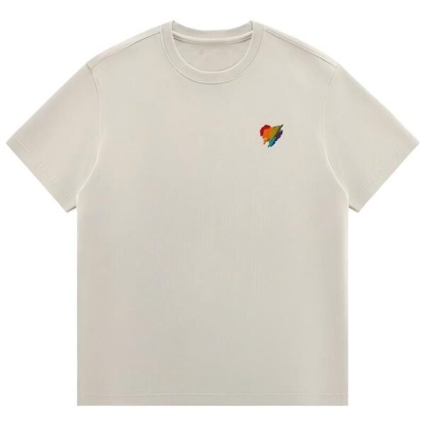 Creative Colorful Heart-Shaped Embroidered T-Shirt