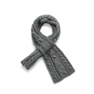 Vintage Cable Knit Embroidered Men's Scarf