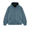 Washed Vintage Quilted Hooded Cotton Coat