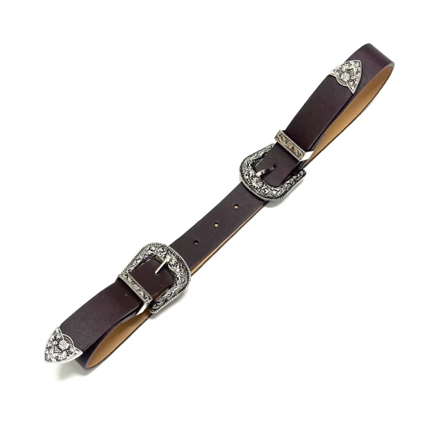 Men's Double Buckle Carved Belt