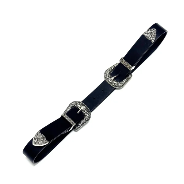 Men's Double Buckle Carved Belt
