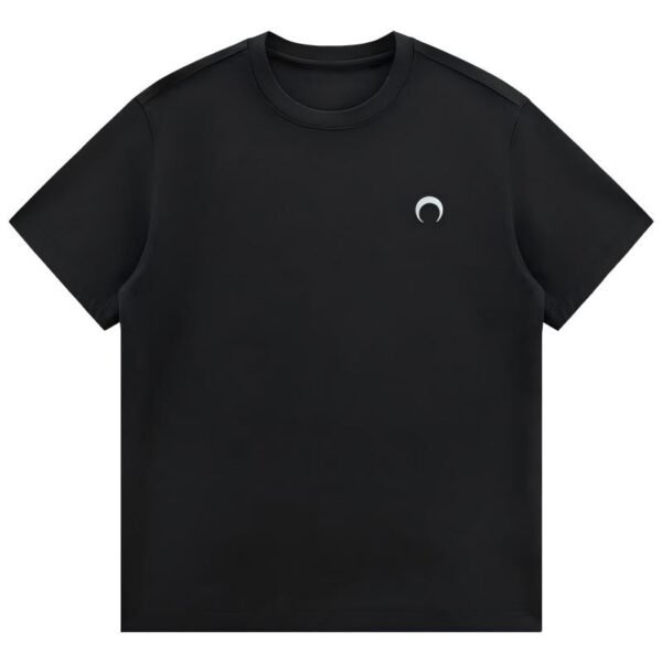 Crescent Moon Embroidered Minimalist T-Shirt