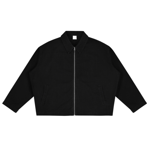 Men's Washed Twill Lapel Zipper Work Jacket