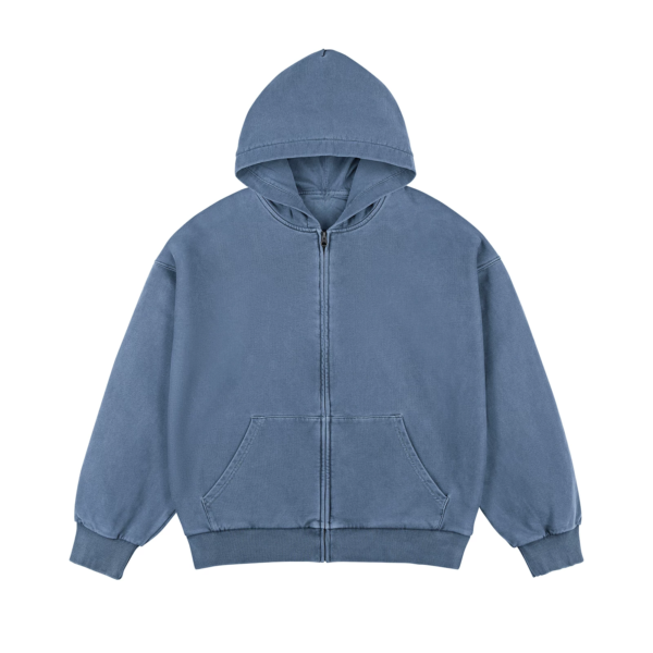 Men's Washed Zip Up Hooded Jacket