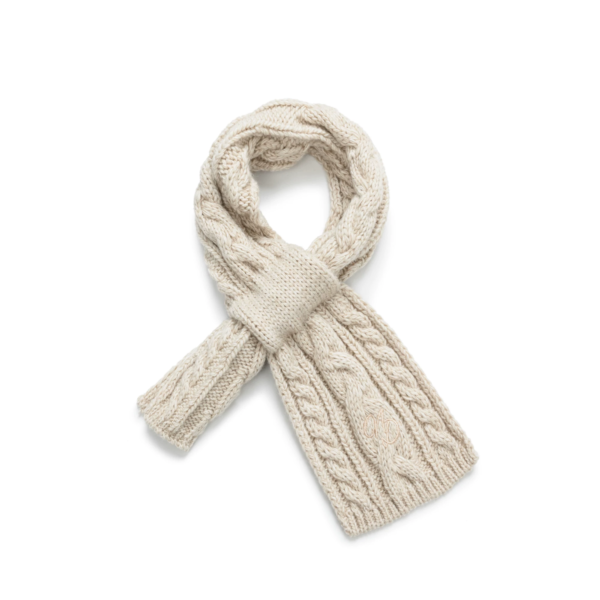 Vintage Cable Knit Embroidered Men's Scarf