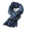 Men's Plaid Cotton Linen Scarf