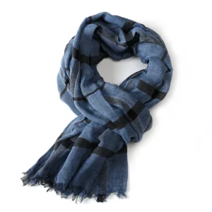 Men's Plaid Cotton Linen Scarf