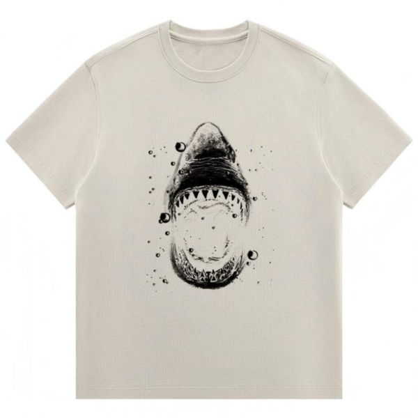 Dark-Style Shark Print Short-Sleeve T-Shirt