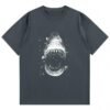 Dark-Style Shark Print Short-Sleeve T-Shirt