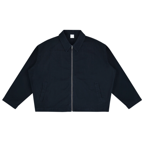 Men's Washed Twill Lapel Zipper Work Jacket