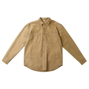 Men's Distressed Workwear-Style Long-Sleeve Shirt